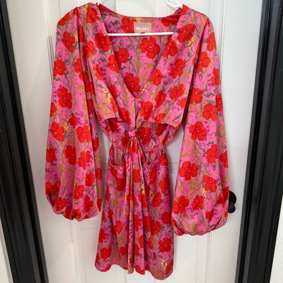 Show me your MuMu Red Floral Christina Dress size Xs - Picture 4 of 9